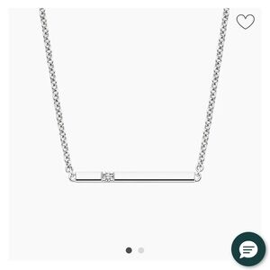 Brilliant Earth Silver Diamond Bar Pendant Necklace